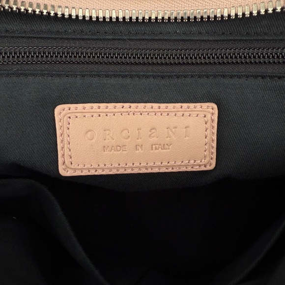 Orciani Sveva Notturno Leather Handbag Blush Pink Top Handle Crossbody - Picture 11 of 14